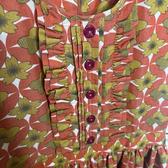 MATILDA JANE Women's Character Counts Orange Floral Mini Dress Small Retro Boho - Picture 10 of 15